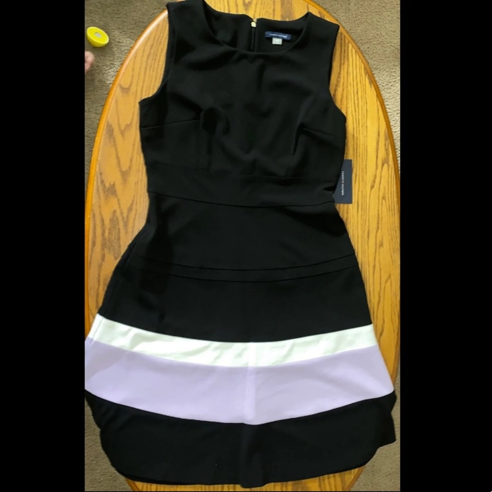 Sleeveless Black and Purple Dress